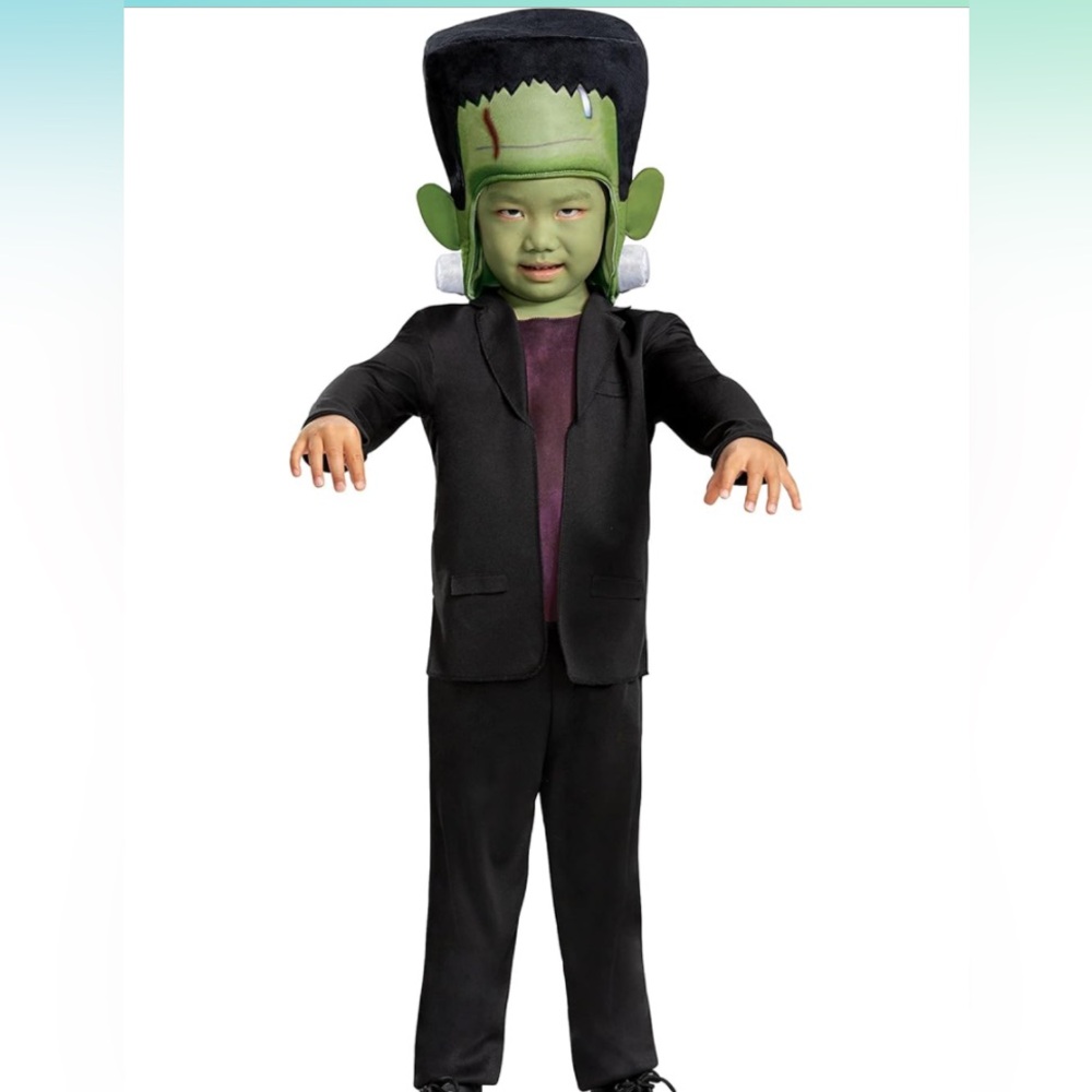 Toddlers Boys Frankenstein Halloween costume TV show monsters. Size 3-4T Mask
